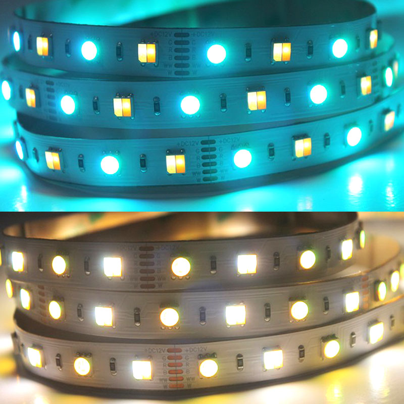 Single Row Super Bright DC24V RGB+CCT 360LEDs 5050SMD Flexible LED Tape Lights 16.4ft Per Roll By Sale